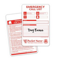 Dry Erase Emergency/ Storm Preparation Call List - Plastic Sign